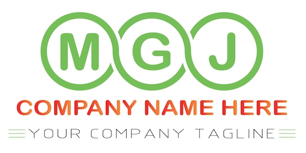 Vettore disegno del logo della lettera mgj