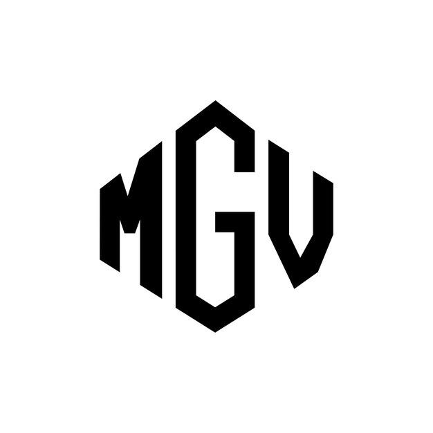 ポリゴンの形状のmgv (ポリゴン) とキューブ (キューブ) の形状のlogo (ロゴ) のデザインmgv(ヘクサゴン) ベクトル (ベクトル) ロゴのテンプレート白と黒の色mg v (モノグラム) ビジネスと不動産のロゴ