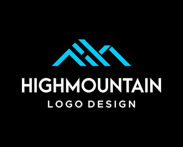 Вектор дизайна логотипа горных приключений с инициалами буквы MH