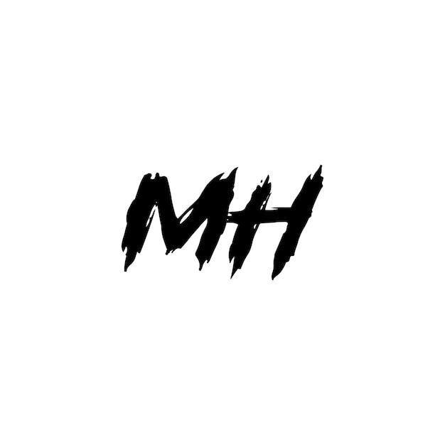 MH monogram logo ontwerp brief tekst naam symbool monochroom logo alfabet karakter eenvoudig logo