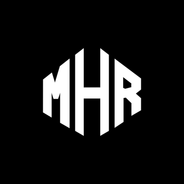 벡터 다각형 모양의 mhr 글자 로고 디자인 mhr 다각형 및 큐브 모양 로고 디자인, mhr 육각형 터 로고 템플릿, 색과 검은색, mhr 모노그램 비즈니스 및 부동산 로고