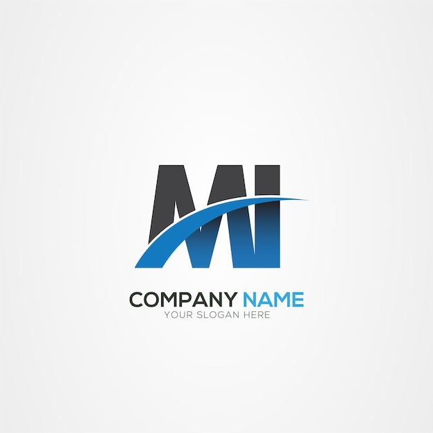 MI IM Letter Logo Design with a Creative Cut Creative logo design