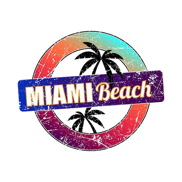 Miami Beach bij zonsondergangillustratie