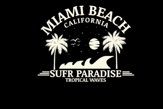 Miami beach california surfing paradise color cream
