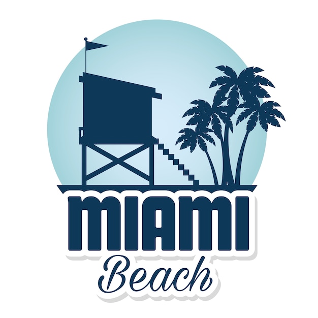 Miami beach summer icons vector illustration design