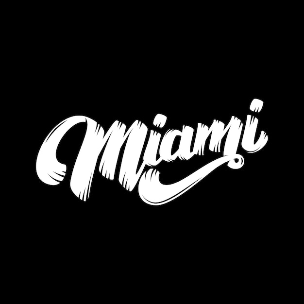 Miami. Lettering phrase  on white background.