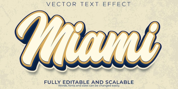 Miami-teksteffect, bewerkbare vintage en retro-tekststijl