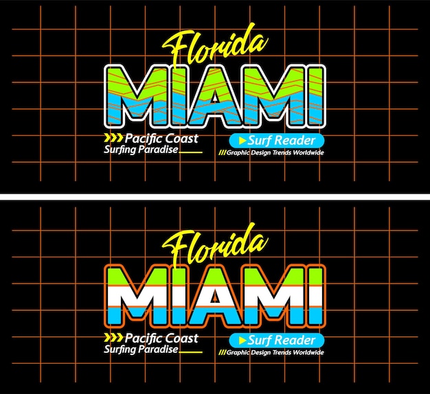 Miami urban line lettering sports style vintage college for print on t shirts etc