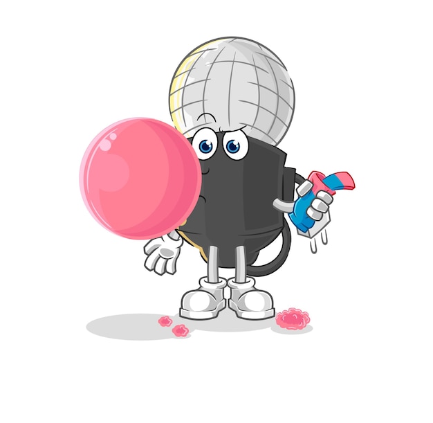 Mic chewing gum vector cartoon character