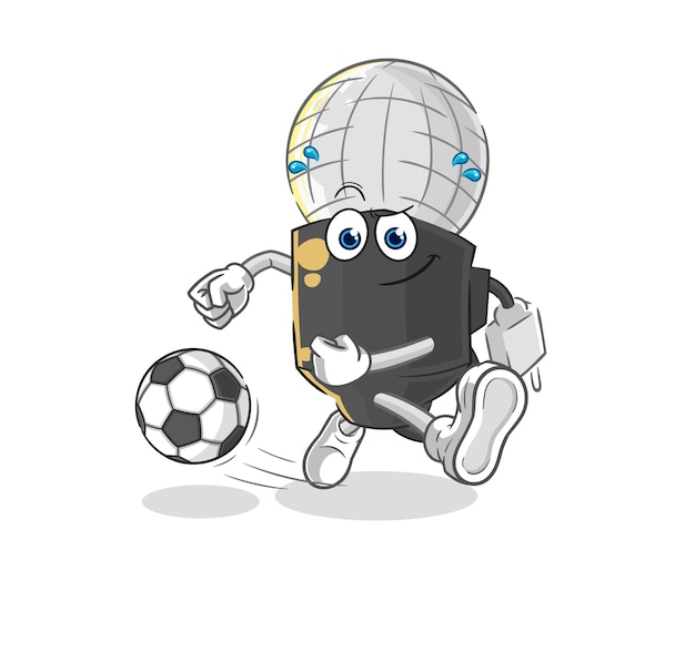 Mic kicking the ball cartoon cartoon mascot vector