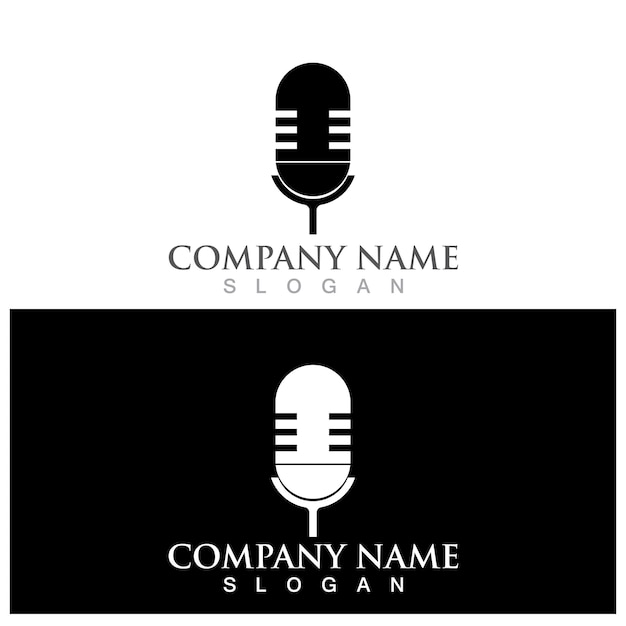 Mic logo and vector template