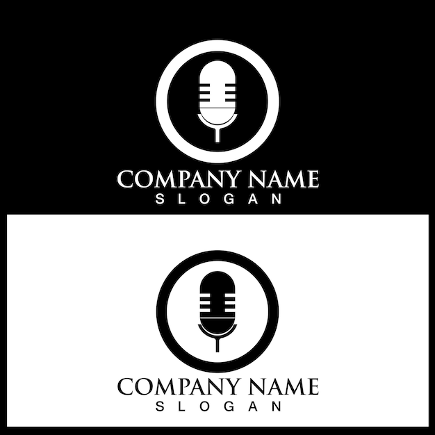 Mic logo and vector template