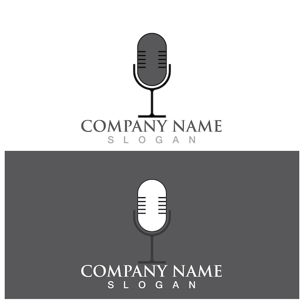 Mic logo and vector template