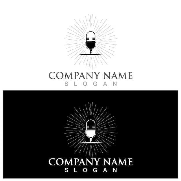 Mic logo and vector template