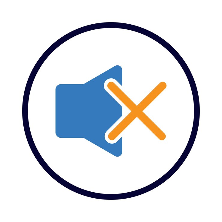 Mic mute cross sign sound audio Mute mic icon