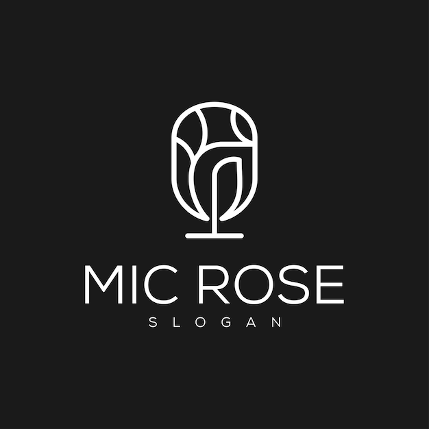 mic rose logo pictogram ontwerp sjabloon premium vector