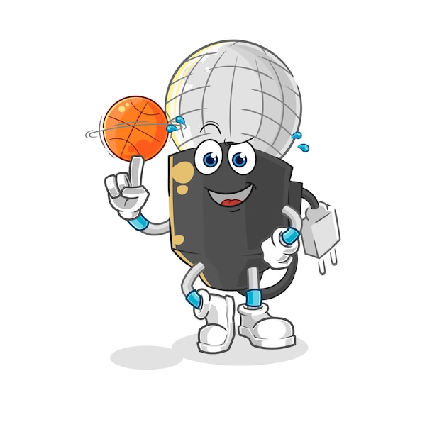 Vector mic spelen basketbal mascotte cartoon vector