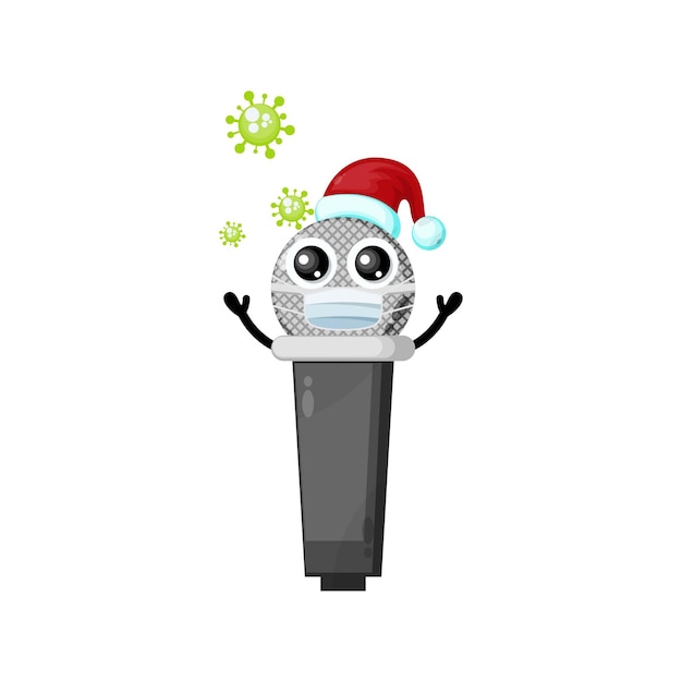 Mic virus christmas character cute logo