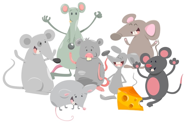 Mice animal characters cartoon