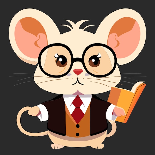 Vector mice schle with cat as a teacher an froc vector illustration