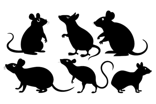 Mice Silhouette collectie vector illustratie