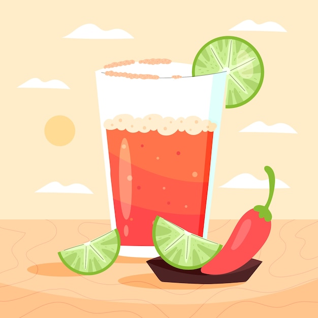 Иллюстрация Michelada в стиле рисованной