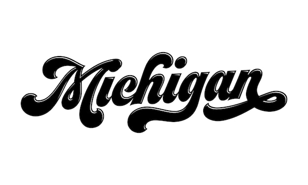 Vector michigan hand belettering ontwerp kalligrafie vector michigan tekst vector trendy typografie ontwerp