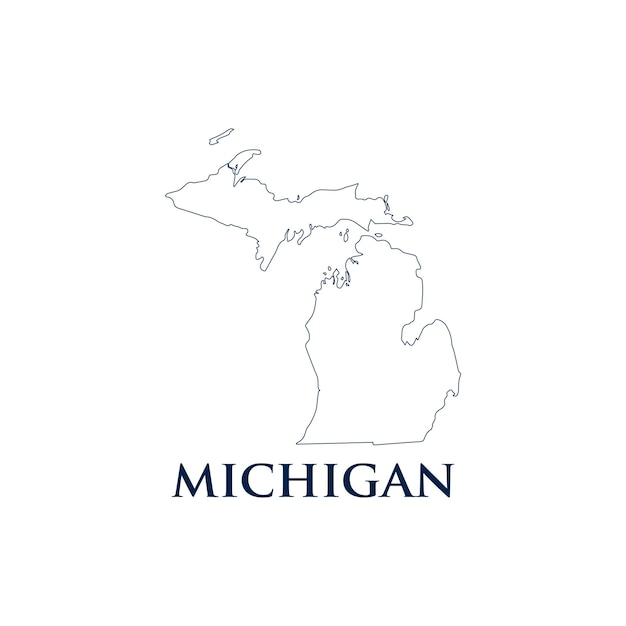 Vector michigan map icon usa outline logo design illustration