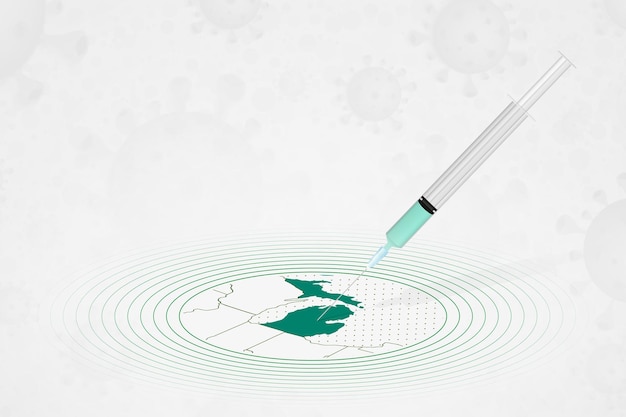 Michigan vaccination concept vaccine injection in map of Michigan