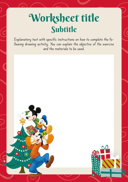 Mickey Mouse and Friends Christmas Worksheet