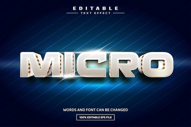 Micro 3D editable text effect template