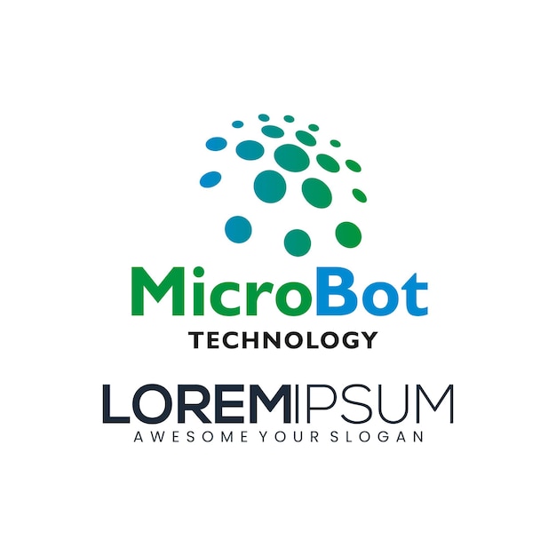 緑と青の Micro Bot Technology ロゴ