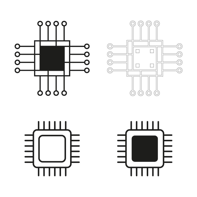 Micro chip design su sfondo bianco - progettazione di circuiti