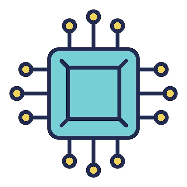 Micro chip icon isolated on white background