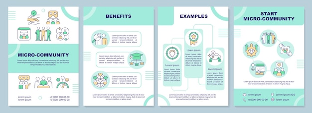 Vector micro community green brochure template