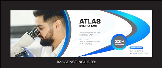 Vector micro lab design banner for social media