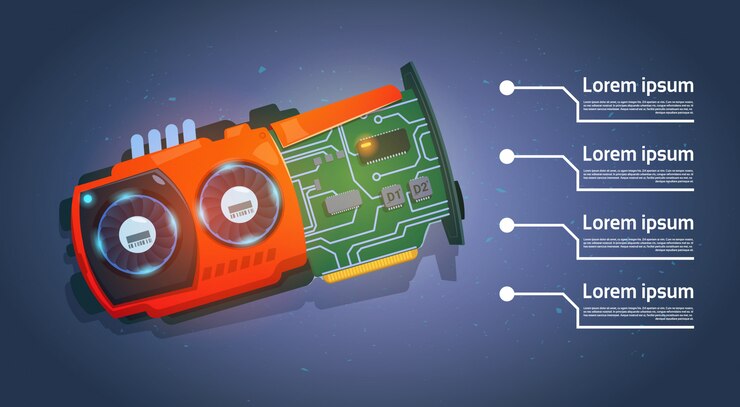 Vector micro processor computer chip motherboard system banner with copy space