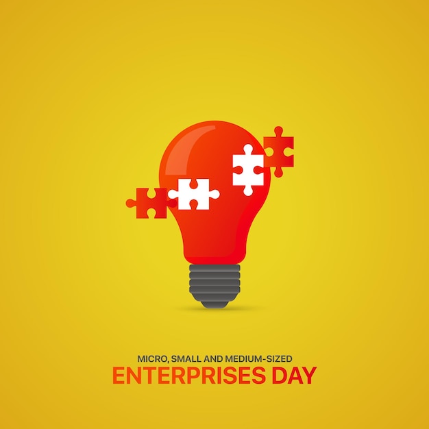 Vector micro small and mediumsized enterprises day creative ads design june 27 vector illustration 3d