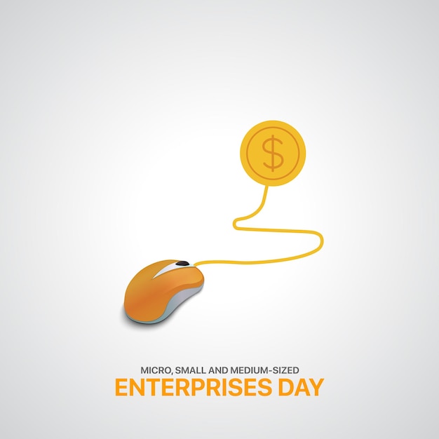 Vector micro small and mediumsized enterprises day creative ads design june 27 vector illustration 3d