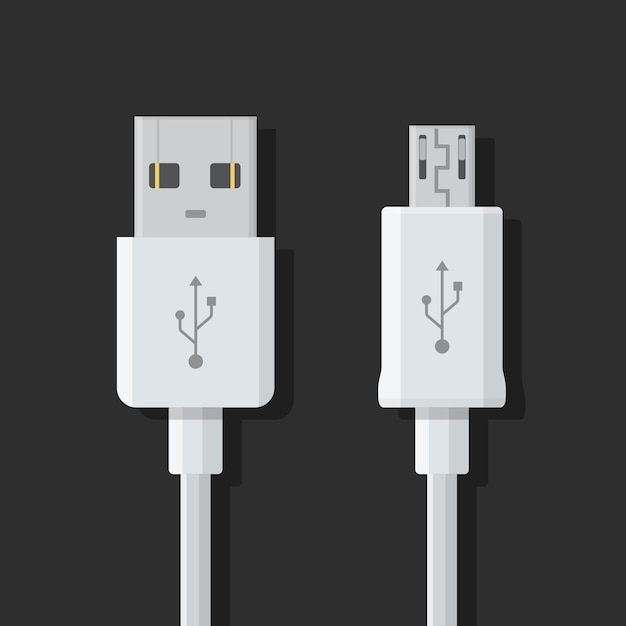 Vector micro usb cables computer peripherals