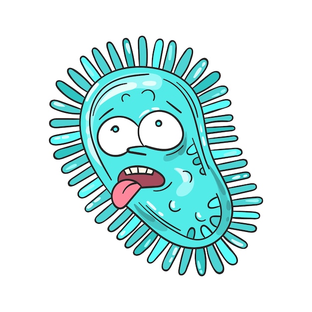 Microbe doodle virus sketch bacteria cell germ allergy disease parasite microbe microorganism alien