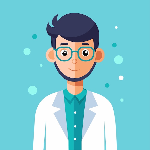 Microbioloog Vector Character Illustratie in platte stijl