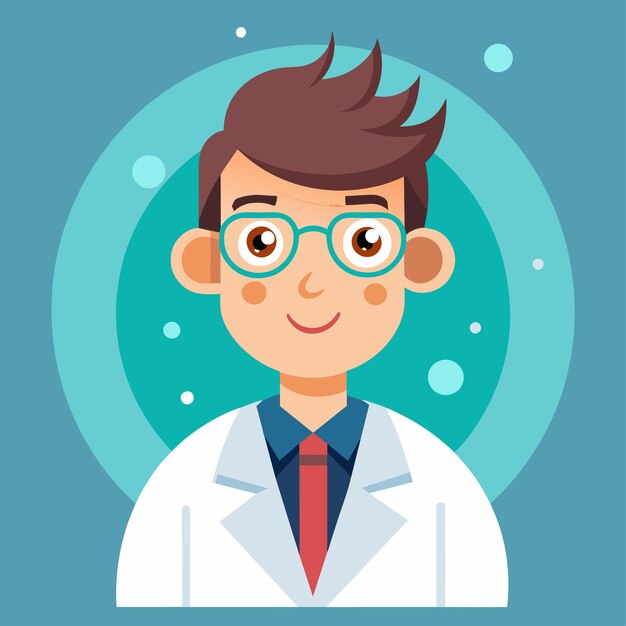 Microbioloog Vector Character Illustratie in platte stijl