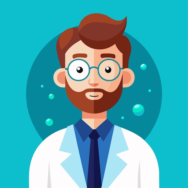 Microbioloog Vector Character Illustratie in platte stijl