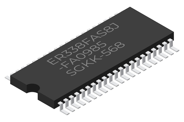 マイクロチップ コンピュータの電子コンポーネント マイコチップ アイコン イソメトリック マイクチップ コンピューター プロセッサ 技術 マイコプロセッサー ベクトルイラスト