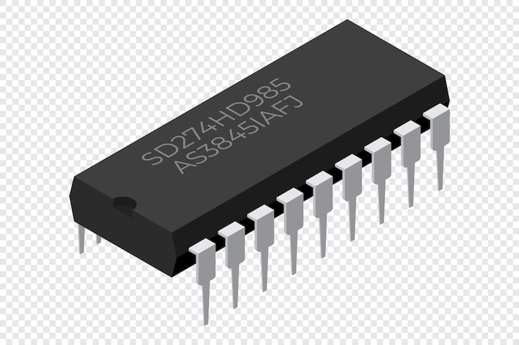 Vector microchip computer electronic component microchip icon isometric microchip computer processor technology micro processor vector illustration