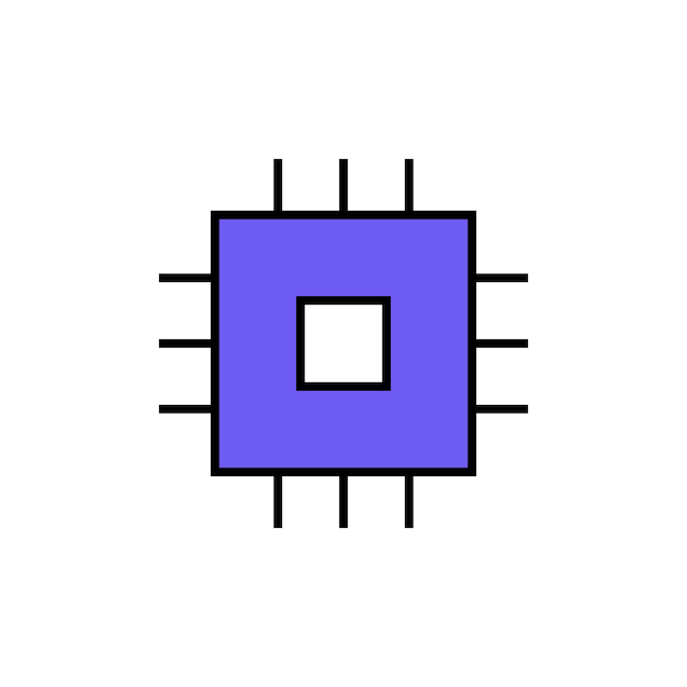 Концепция искусственного интеллекта процессора Microchip Технологии искусственного интеллекта иконка цвета линии