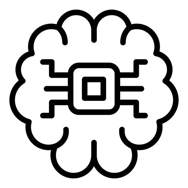 Microchip drone-pictogram Overzicht Microchip drone vector pictogram voor webdesign geïsoleerd op een witte achtergrond