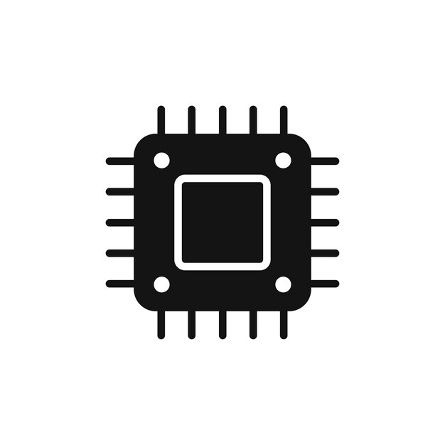 白い背景に隔離されたマイクロチップアイコン