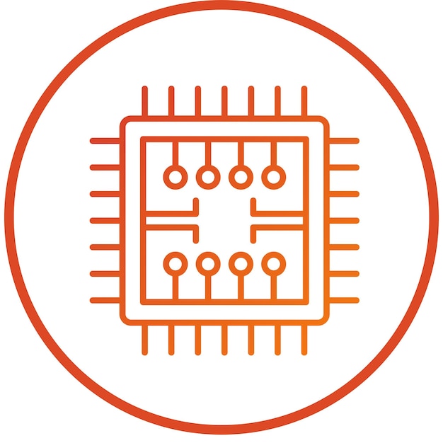 Vector microchip icon style